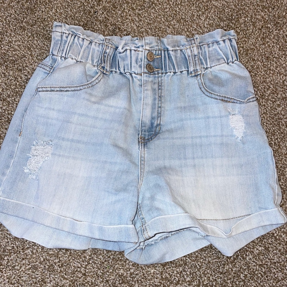 High waisted jean shorts